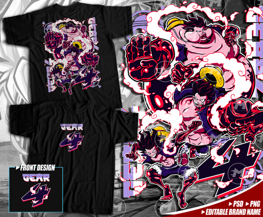 Editable Design - Front & Back Gear 4th Variant Streetwear Design - Master ArtLab