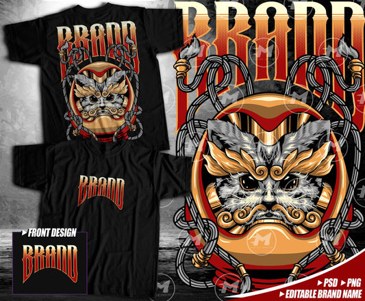 Editable Brand Name - Neko Daruma Streetwear Design - Master ArtLab