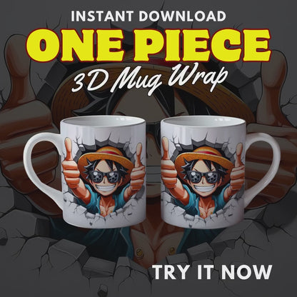 Anime 3D Mug Wraps Designs Bundle